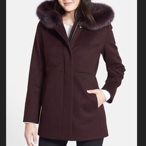 SACHI Lambswool and Genuine Fox Fur coat